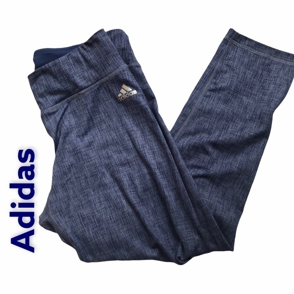 ADIDAS Women's Small Blue Climalite Activewear Tights Leggings Crops - Picture 1 of 9